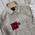 black letter linen printed shirt