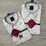 black letter linen printed shirt