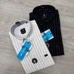 logoff cotton oxford stripes shirt