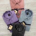 logoff velvet fabric elbow patch shirt