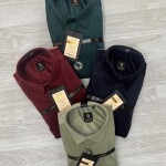 logoff velvet fabric elbow patch shirt