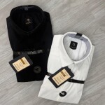logoff velvet fabric elbow patch shirt