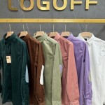 logoff velvet fabric elbow patch shirt