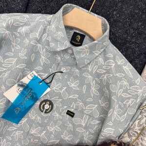 logoff cotton oxford printed shirt
