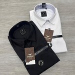 Black letter imported satin shirts