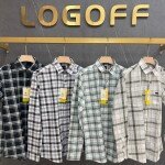 LOGOFF OXFORD COTTON LINEN CHECKS SHIRT
