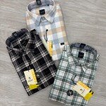 LOGOFF OXFORD COTTON LINEN CHECKS SHIRT