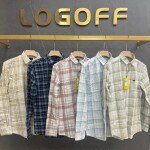 logoff oxford linen checks shirt