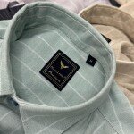 black letter imported linen stripes shirt