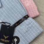 black letter linen stripes shirt