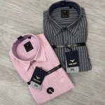 black letter linen stripes shirt