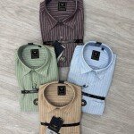 black letter linen stripes shirt
