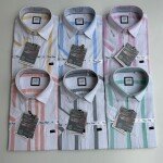 chain craft half sleeve linen stripes shirt
