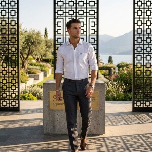 s square cotton linen shirt