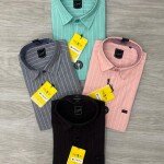 logoff cotton oxford stripes shirt