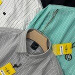 logoff cotton oxford stripes shirt