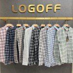 logoff cotton oxford checks shirt