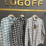 logoff cotton oxford checks shirt