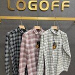 logoff cotton oxford checks shirt