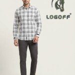 logoff cotton oxford checks shirt