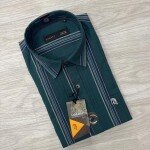 logoff cotton linen stripes shirt
