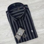 logoff cotton linen stripes shirt