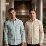 wood machine cotton linen shirt