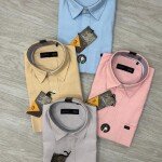 logoff cotton oxford plain shirt