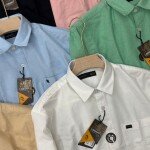 logoff cotton oxford plain shirt