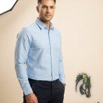 logoff cotton oxford plain shirt