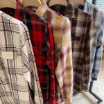 s square brushing twill checks double pocket shirt