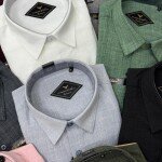 black letter imported linen shirt