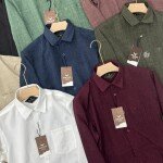 black letter imported linen shirt