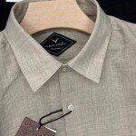 black letter imported linen shirt