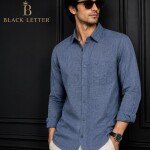 black letter imported linen shirt