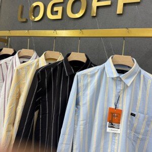 logoff cotton oxford stripes shirt