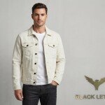 black letter premium denim jacket