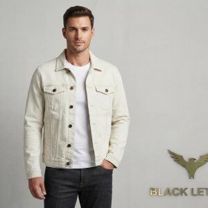 black letter premium denim jacket