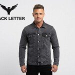 black letter premium denim jacket