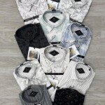 black letter cotton linen printed shirt