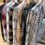 wood machine brush cotton check shirt