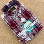 wood machine brush cotton check shirt