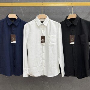 black letter imported linen lock shirt