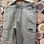 black letter cargo cotton pant