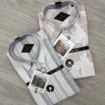 black letter cotton linen printed shirt