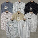 black letter cotton linen printed shirt