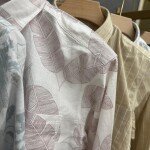 black letter cotton linen printed shirt