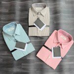 word wale imported linen small stripes shirt