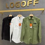 logoff cotton twill double pocket shirt
