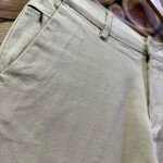 wood machine linen stripes trouser
